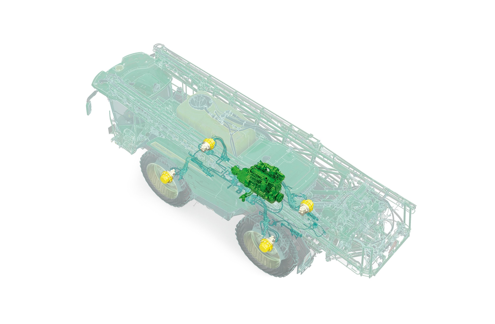 Paryškinta 500R su „CommandDrive™“ ir varikliu techninė CAD iliustracija Paryškinta 500R su „CommandDrive™“ ir varikliu techninė CAD iliustracija
