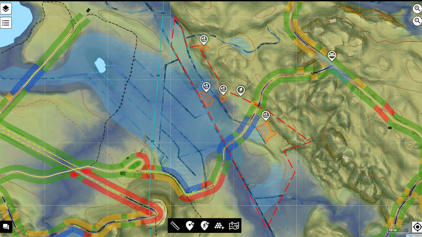 TimberMatic Maps žemėlapio lygmuo